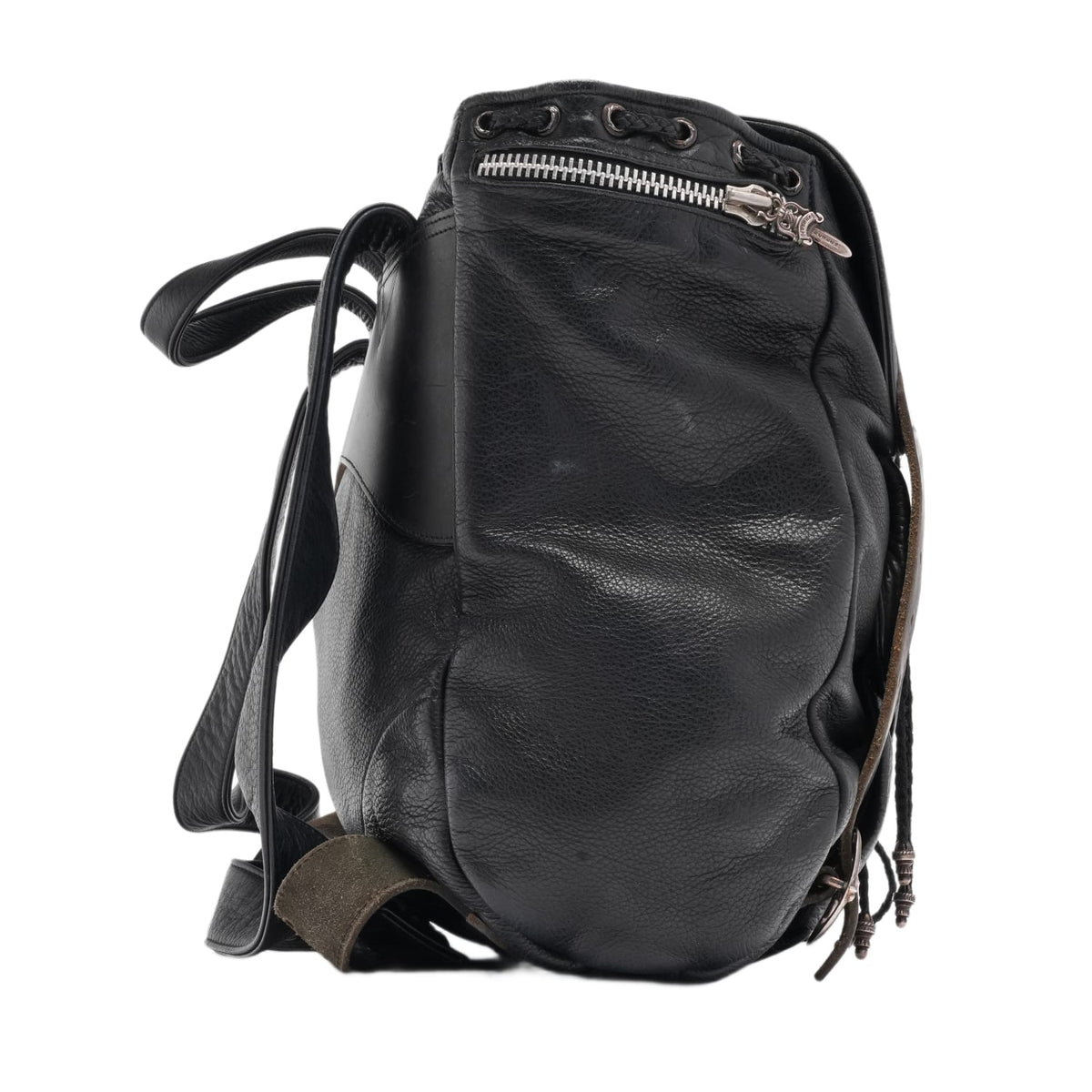 Chrome Hearts 'Black' Fleur Gunslinger Leather Backpack