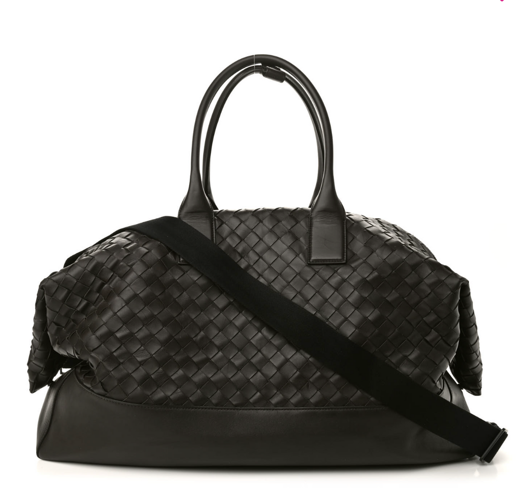 Bottega Veneta 'Intrecciato' Dark Brown Leather Weekender