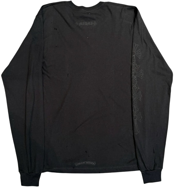 Chrome Hearts 'Black' Miami Exclusive Cemetery Vertical Logo Longsleeve Tee