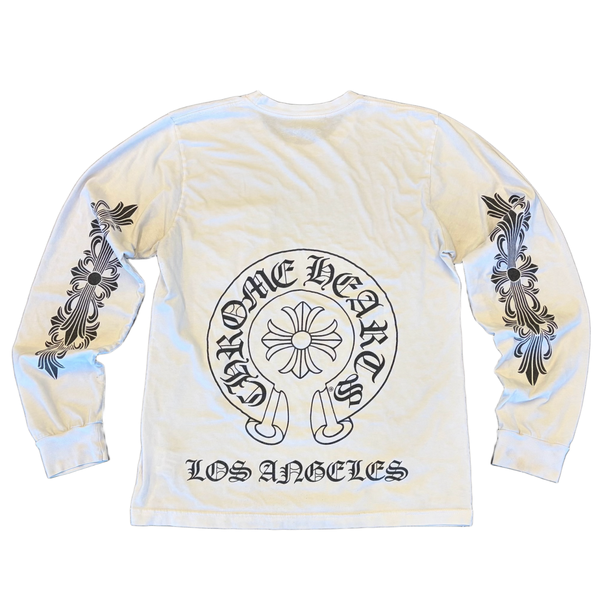 Chrome Hearts 'White' Los Angeles Horseshoe Floral Longsleeve