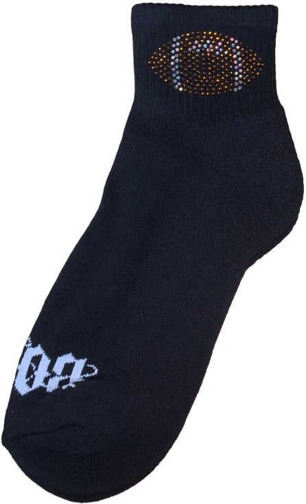 Bossi 'Football' Rhinestone Black Socks