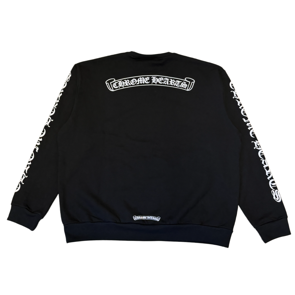 Chrome Hearts 'Black' Scroll Logo Crewneck Sweater