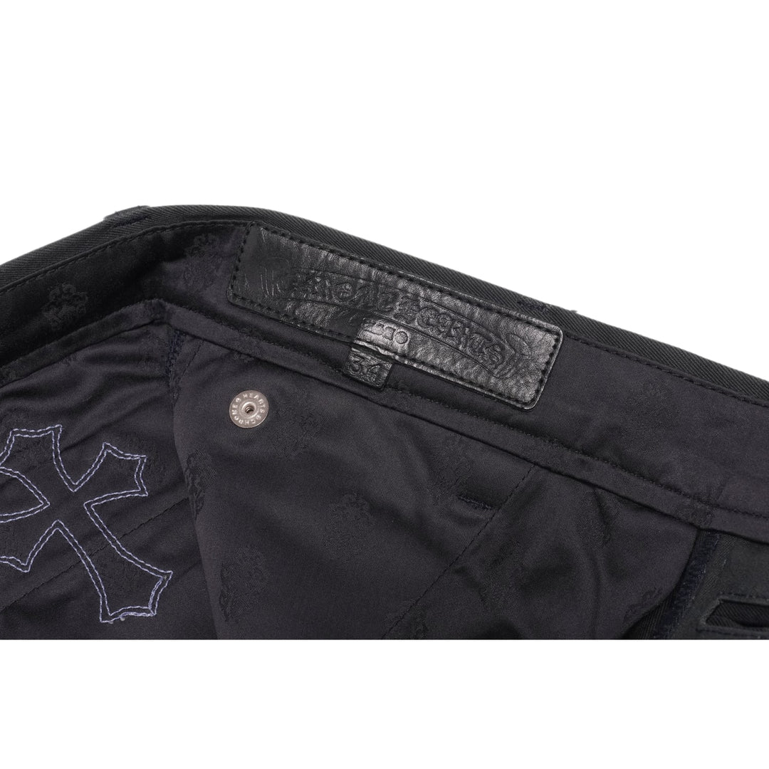 Chrome Hearts 'Black' Red & Blue Leather Cross Patch Chino Pants