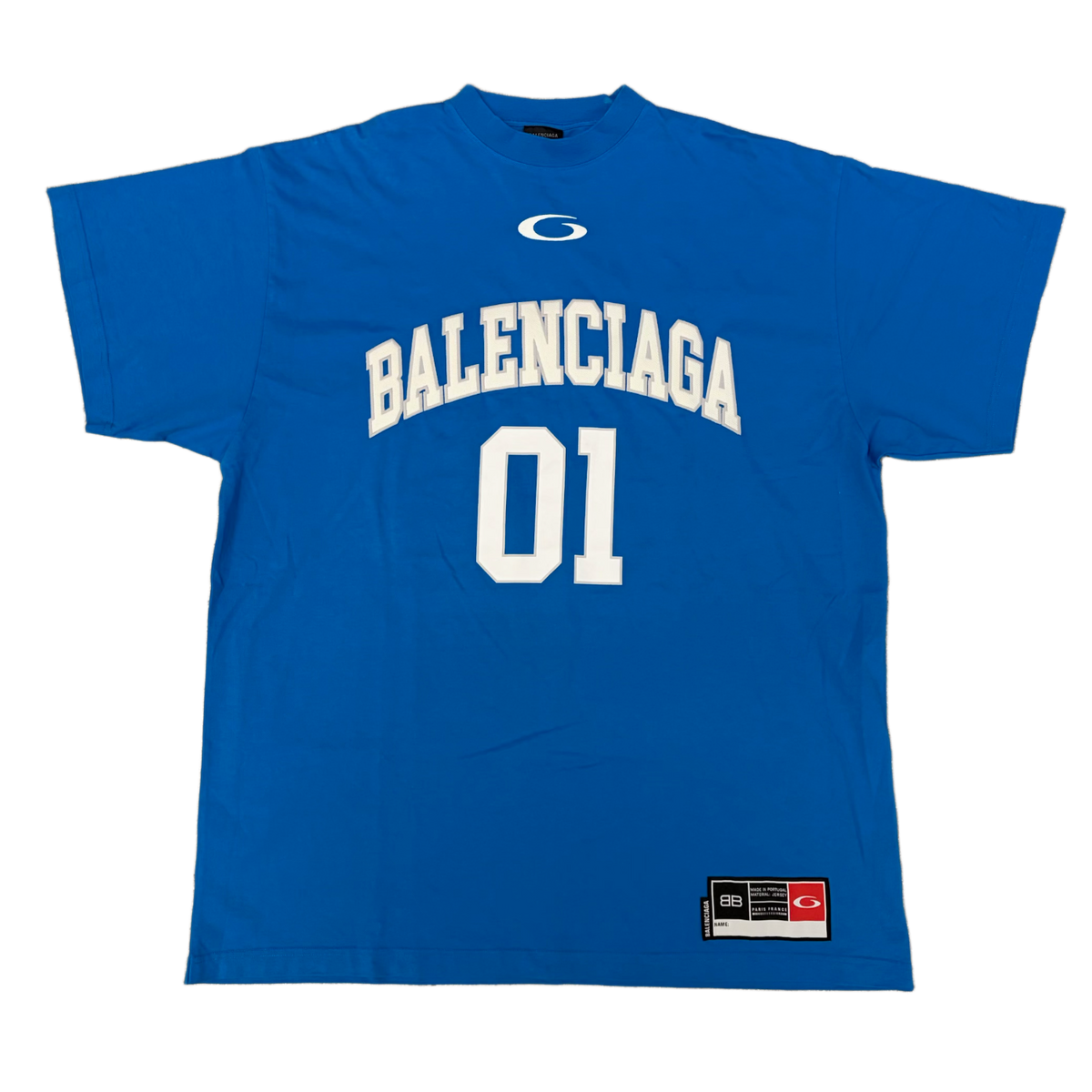 Balenciaga 'Basketball' Blue Oversized Tee