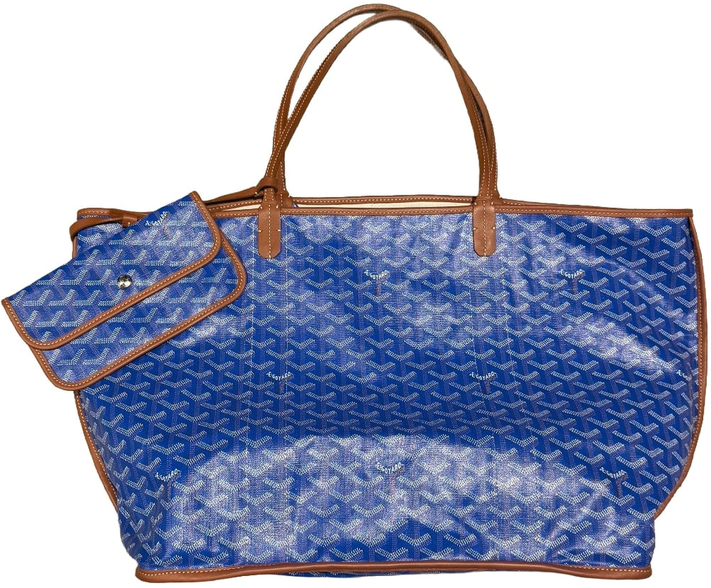 Goyard 'Blue' Goyardine Reversible Pertuis PM Bag with Pouch