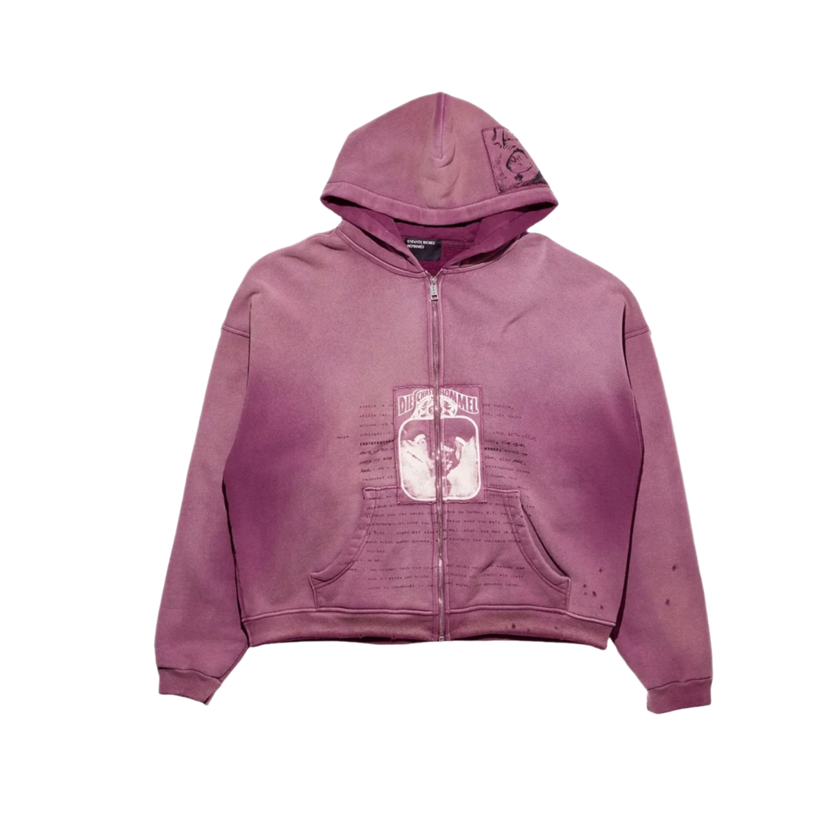 Enfants Riches Déprimés 'Burgundy' Rock/Paper/Scissors Assemblage Zip Up Hoodie