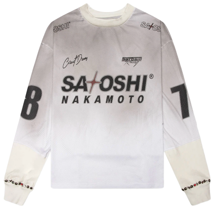 Satoshi Nakamoto 'White' Mesh Moto Jersey