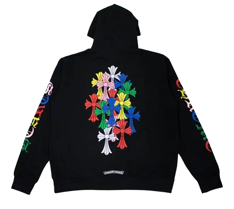 Chrome Hearts Multi Color Cross Cemetery Hoodie Black