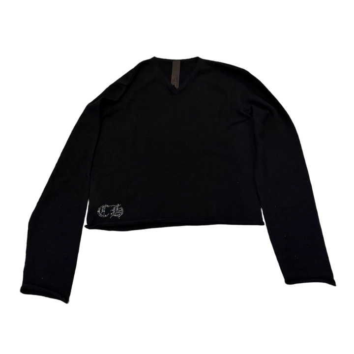 Chrome Hearts ' Floral Cross Rhinstone' Cashmere Longsleeve