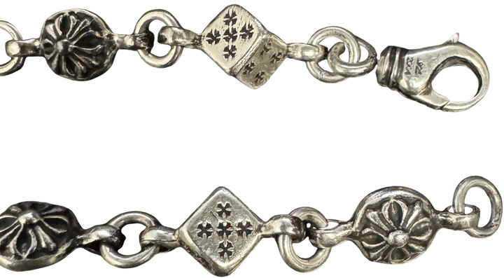 Chrome Hearts 'Dice & Plus' 7in Silver Bracelet