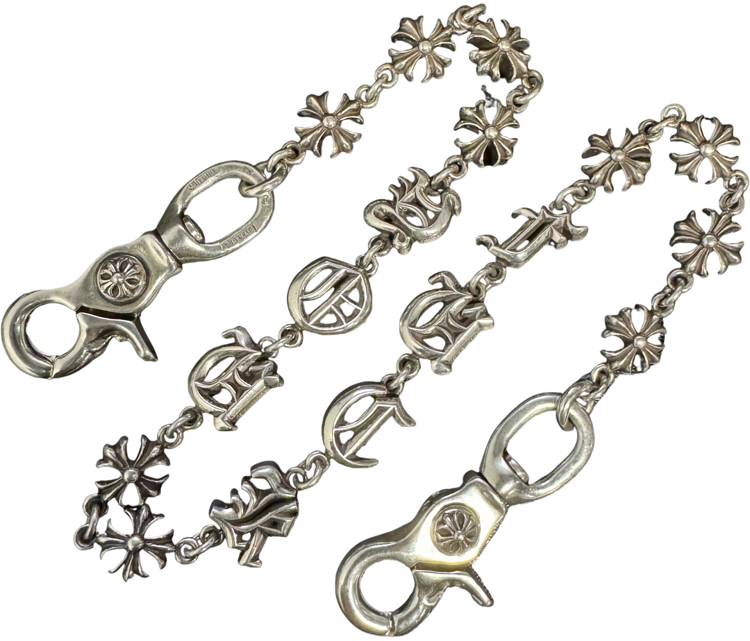 Chrome Hearts 'Fuck You' 23in Plus Cross Silver Wallet Chain