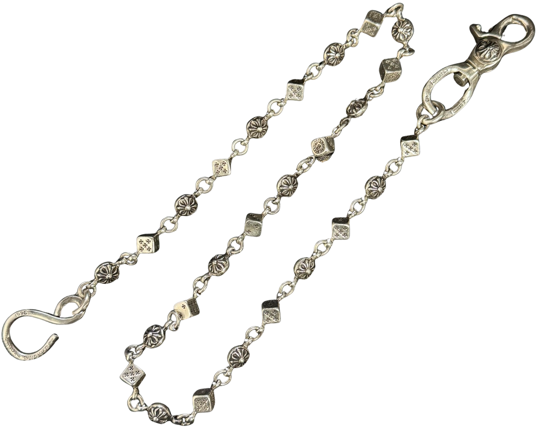Chrome Hearts 'Dice & Crossball' 25in Silver Wallet Chain