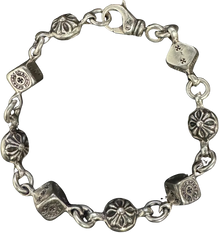Chrome Hearts 'Dice & Plus' 7in Silver Bracelet