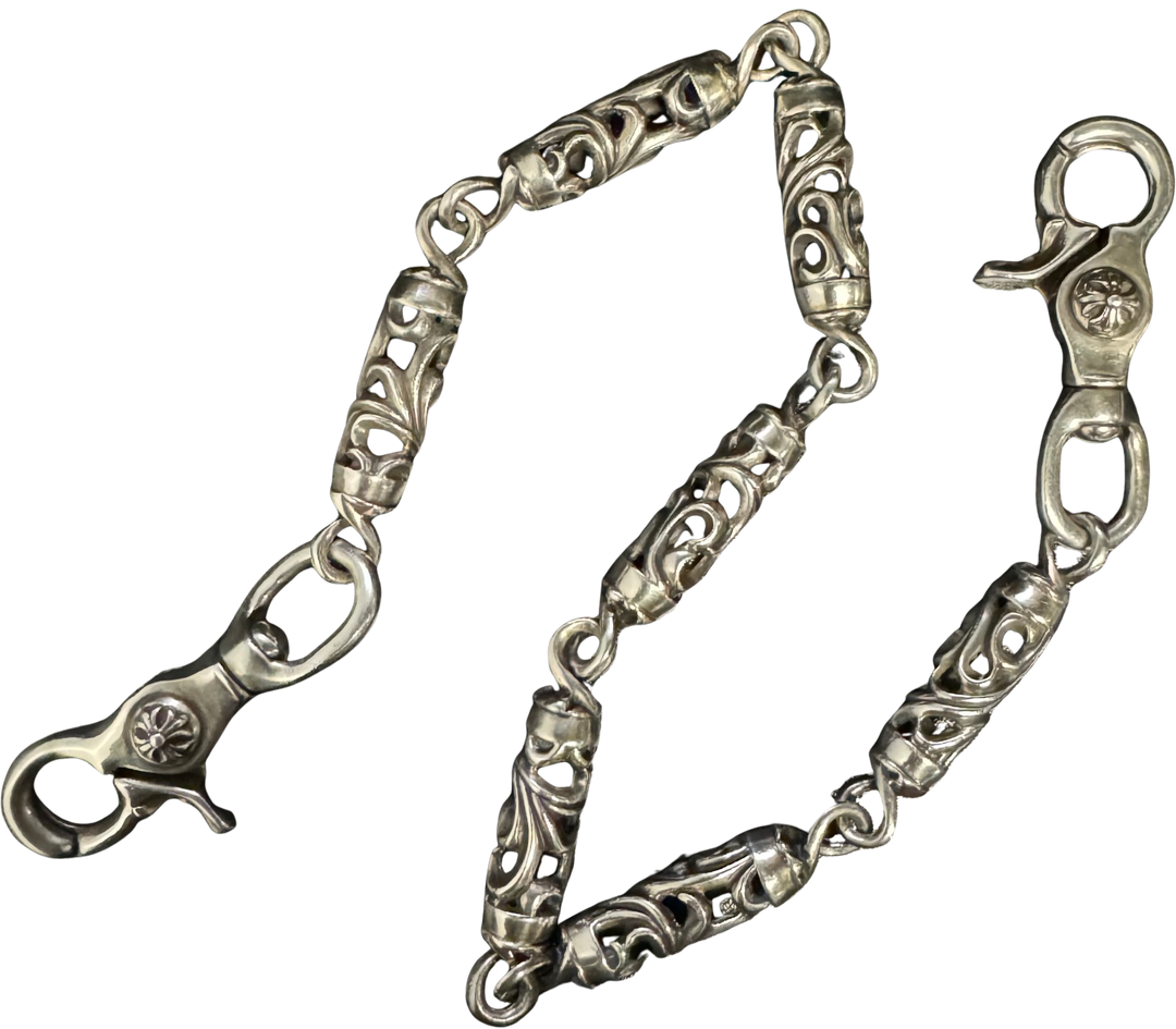 Chrome Hearts 'Scroll' 19in Silver Wallet Chain