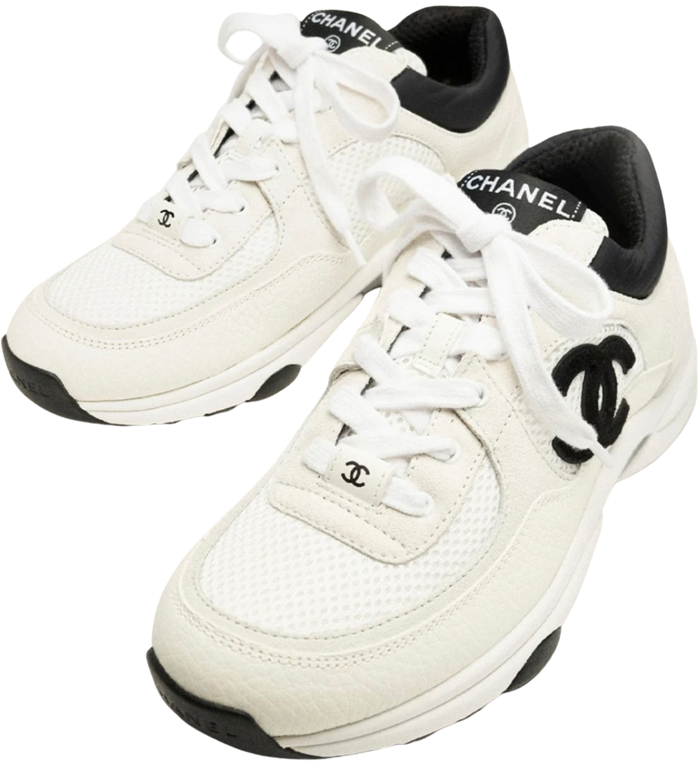 Chanel 'White' Mesh Calfskin Sneakers