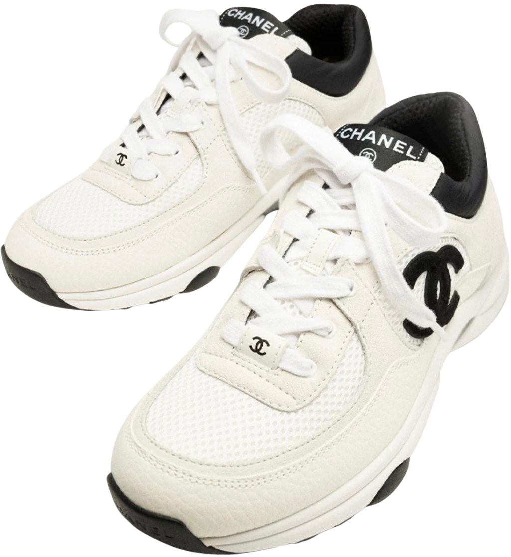 Chanel 'White' Mesh Calfskin Sneakers
