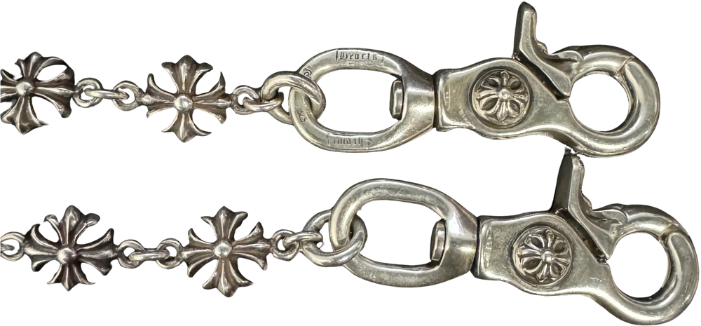 Chrome Hearts 'Fuck You' 23in Plus Cross Silver Wallet Chain