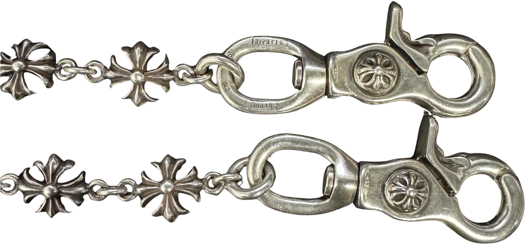 Chrome Hearts 'Fuck You' 23in Plus Cross Silver Wallet Chain