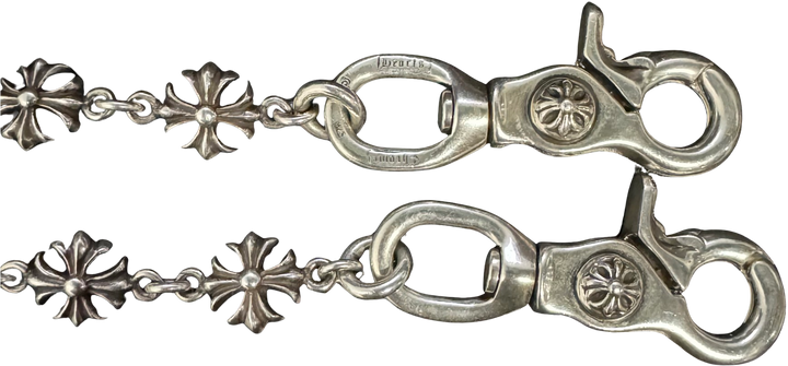 Chrome Hearts 'Fuck You' 23in Plus Cross Silver Wallet Chain