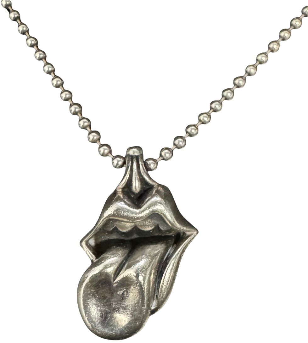 Chrome Hearts 'Rolling Stones' Silver Pendant Necklace