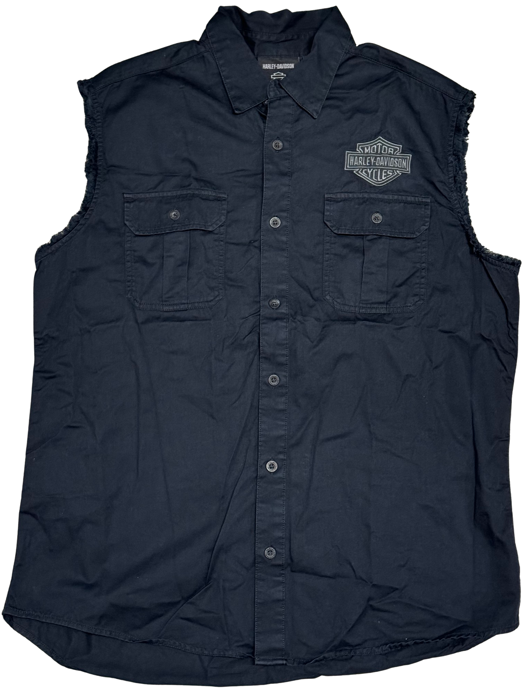 Harley Davidson 'Vintage Mechanic' Cutoff Button Shirt