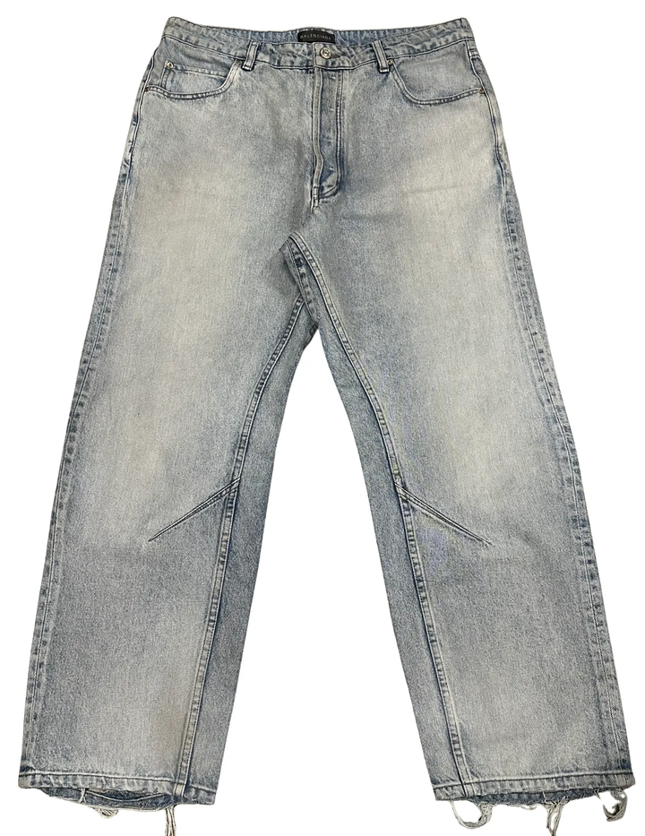 Balenciaga Straight Leg Light Washed Jeans