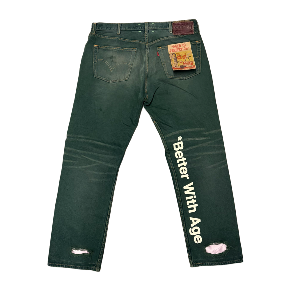 Better With Age 'Green' Restored Denim Jeans