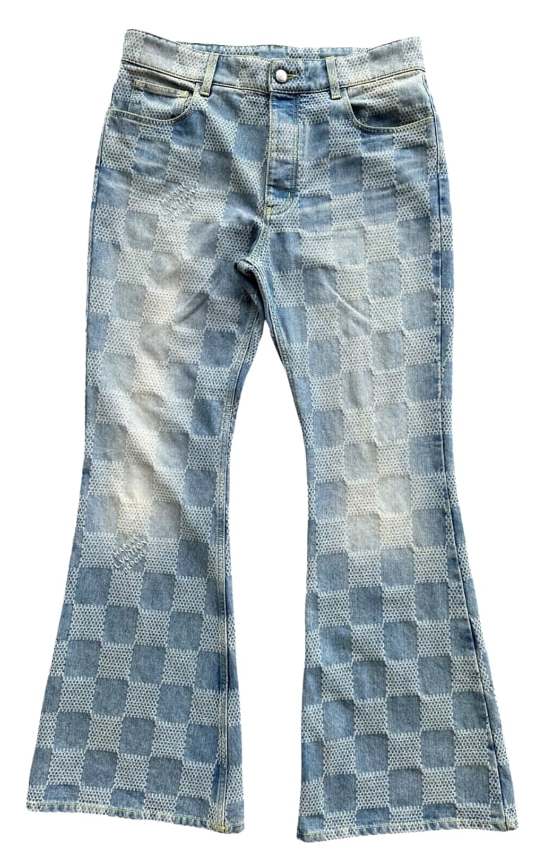 Louis Vuitton Blue Damier Flare Jeans
