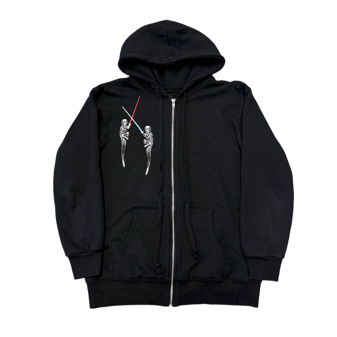 Chrome Hearts Foti 'Skeleton' Black Thermal Zip Up Hoodie