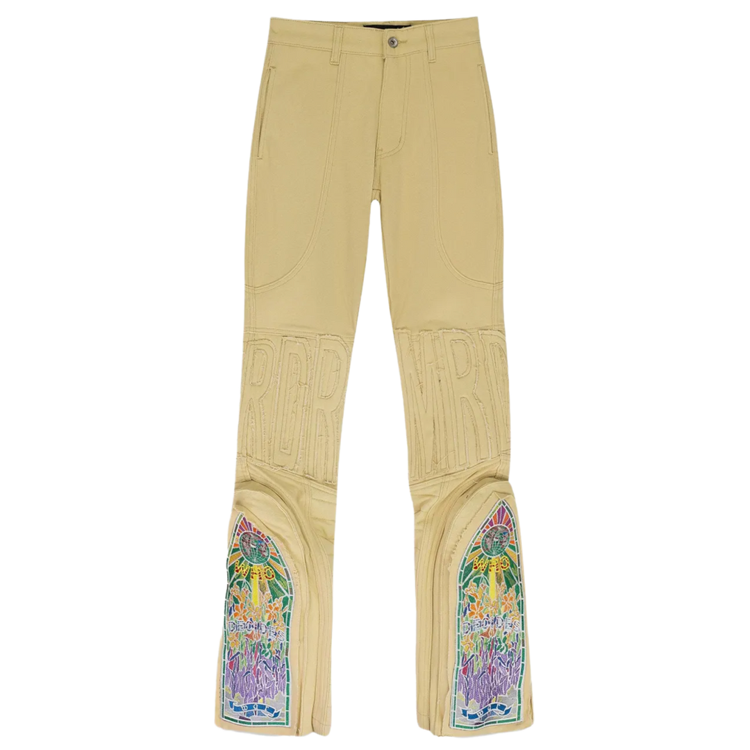 Who Decides War 'Brown Embroidered MRDR & Stained Glass Appliqué' Jeans