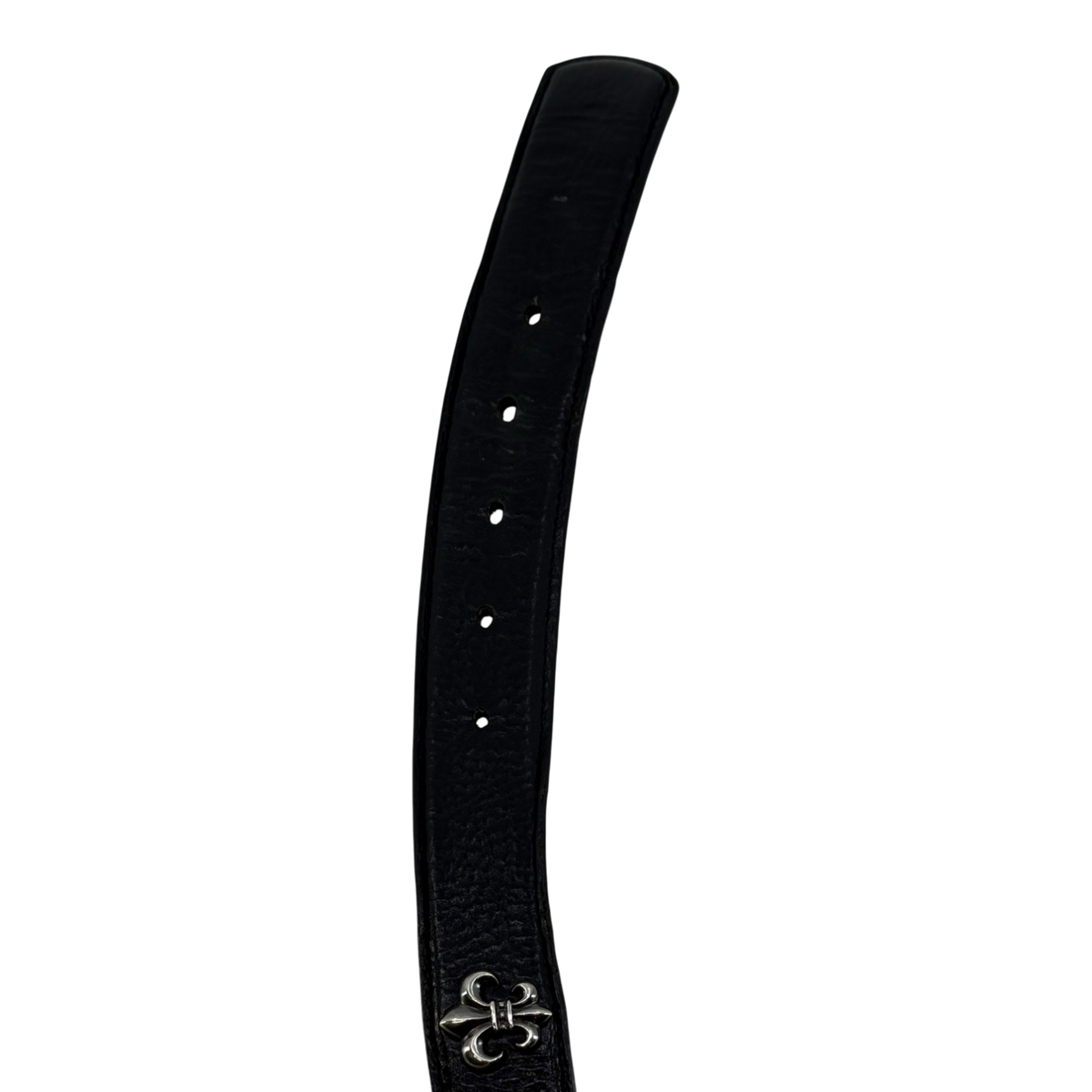 Chrome Hearts Fleur de Lis Studded Leather Belt Strap Black