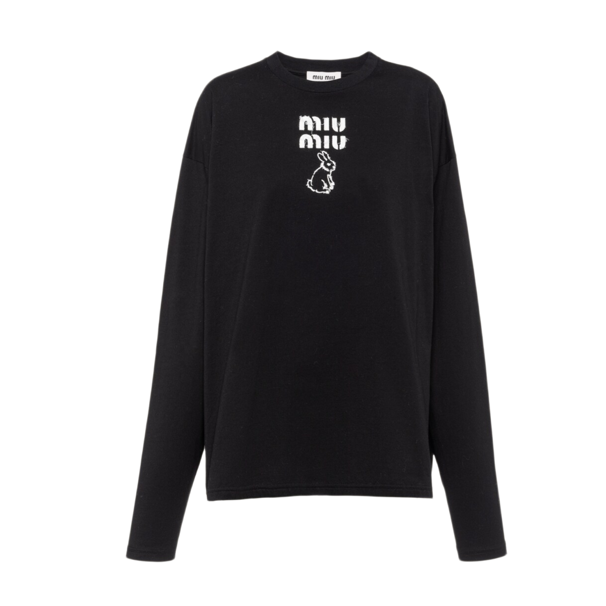 Miu Miu 'Black' Embroidered Bunny Longsleeve