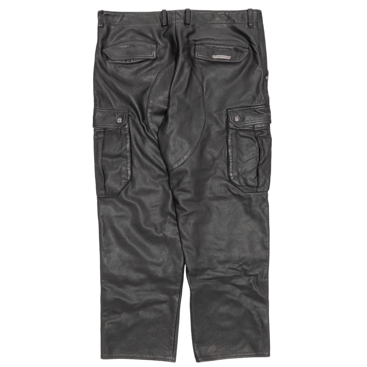 Chrome Hearts 'Devil Dog' Black Leather Cargo Pants
