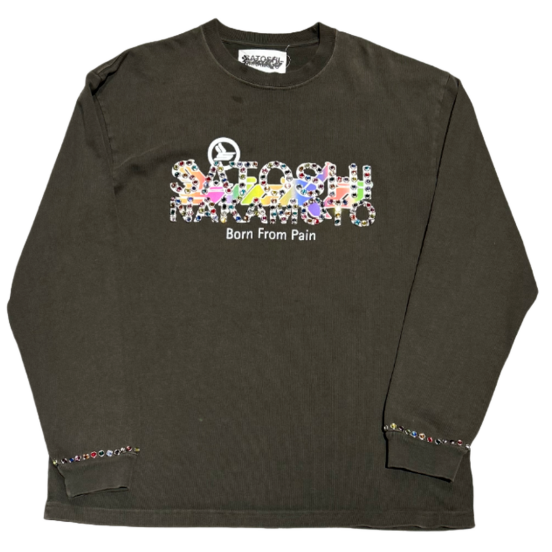 Satoshi Nakamoto Sicko Born From Pain 'Studded Logo' Brown Longsleeve