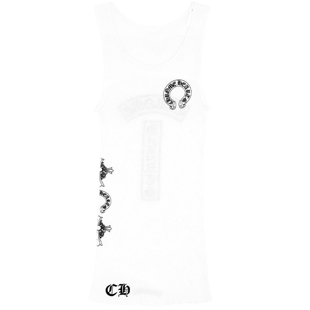 Chrome Hearts 'White' T Bar Horseshoe Cross Tank Top