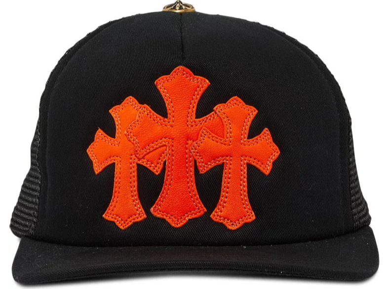 Chrome Hearts 'St. Barth' Orange Cross Patch Cemetery Trucker Hat