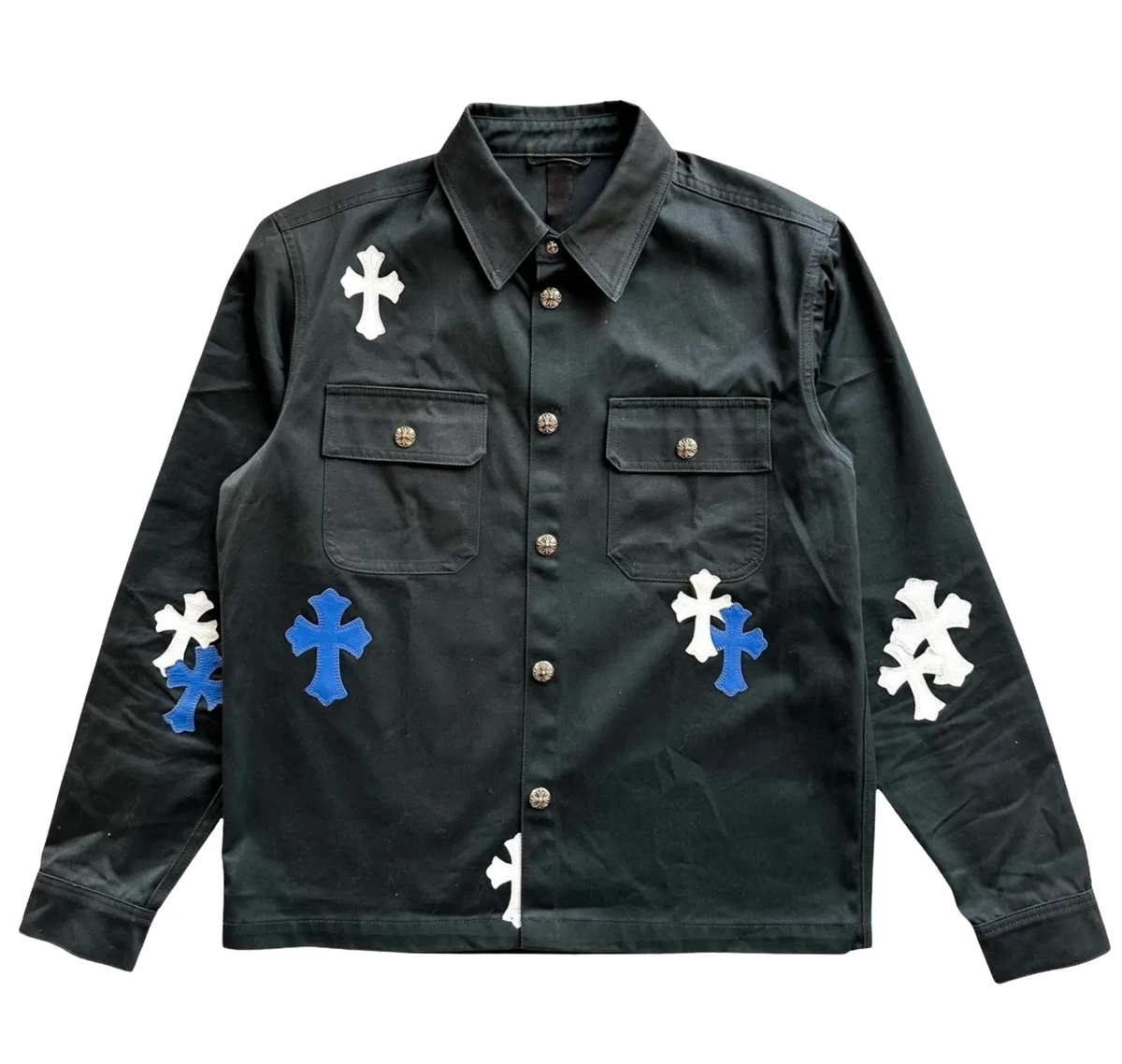 Chrome Hearts 'Work Dog' White Blue Cross Patch Jacket