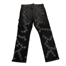 Amiri 'Black' Chemist Leather Star Patch Double Knee Carpenter Jeans