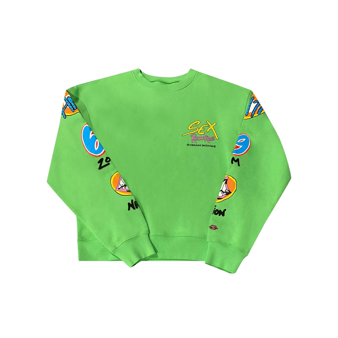 Chrome Hearts Matty Boy 'Sex Records' Green Crewneck