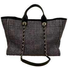 Chanel '19C Large Black Tweed' Deauville Shopping Tote Gold Hardware