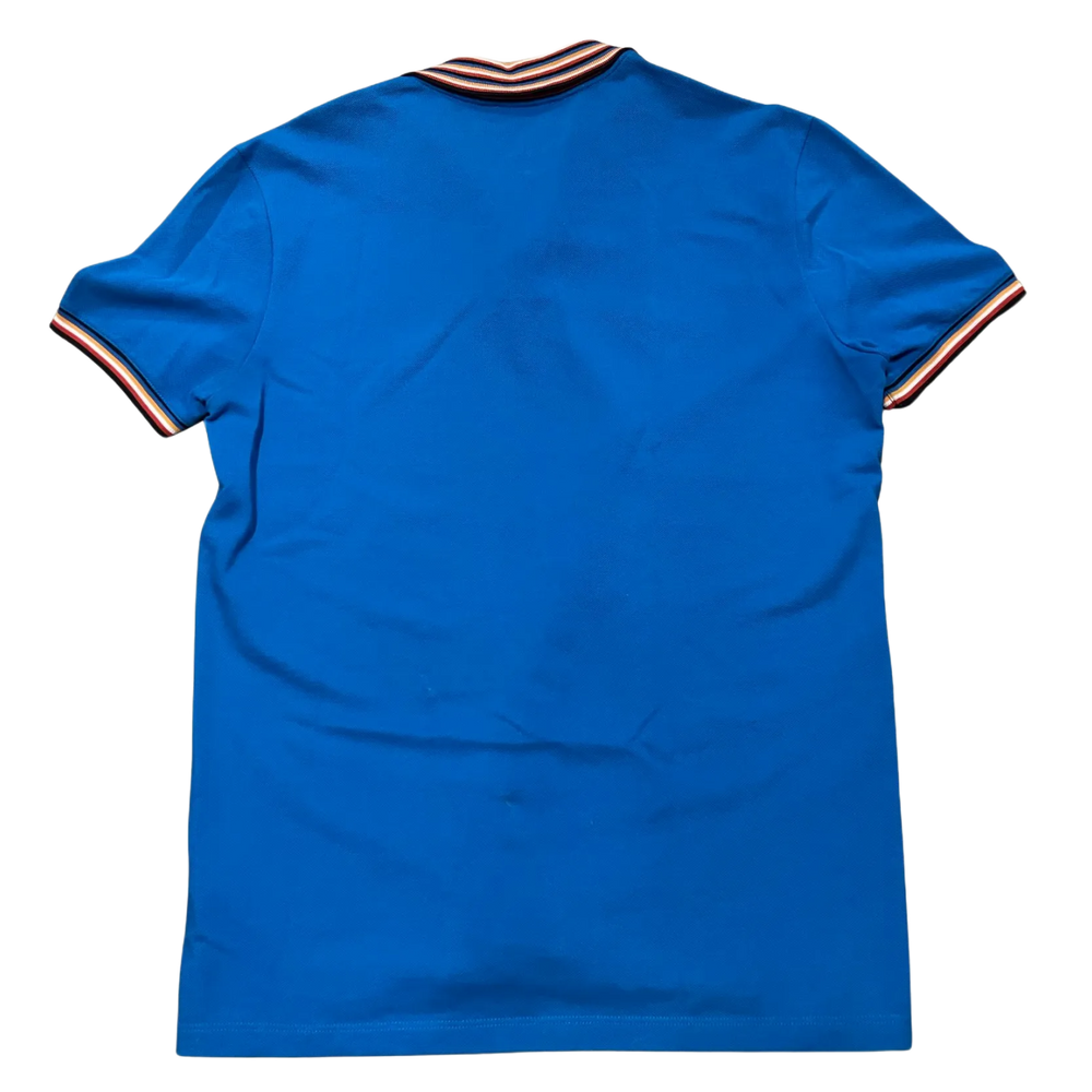 Versace 'Striped Collar' Blue Polo