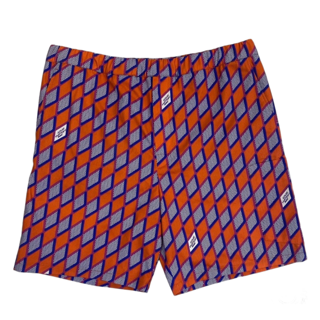 Louis Vuitton 'Orange' Diamond Damier Drawstring Shorts