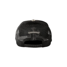 Chrome Hearts 'Black' Fleur De Lis Leather Trucker Hat