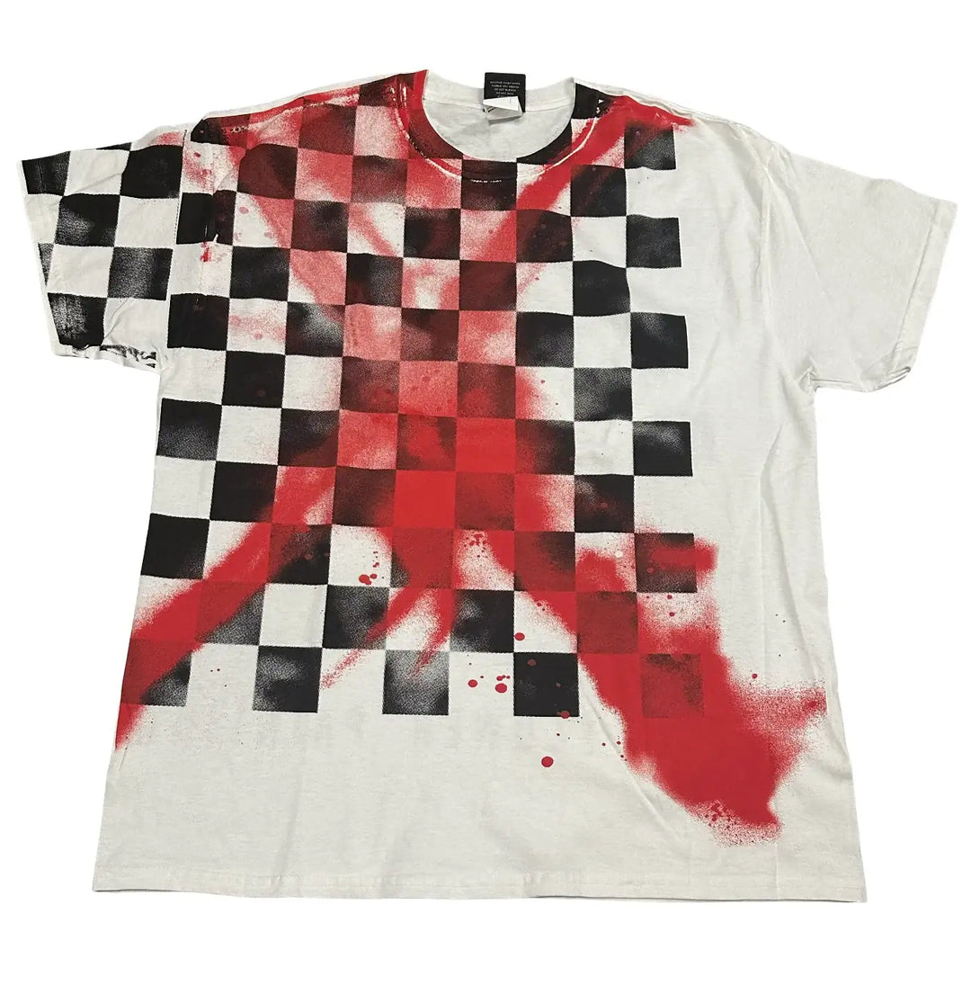 Saint Michael 'Flower Painting' Checkered White Tee