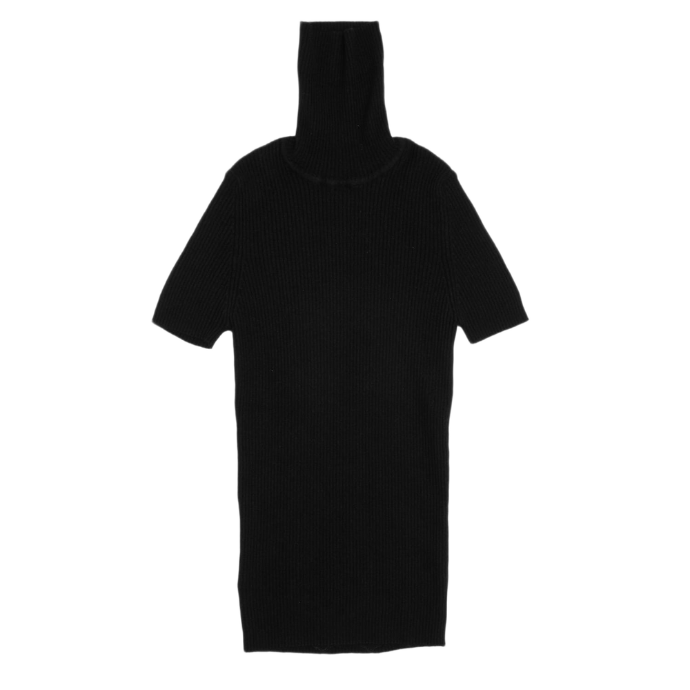 Chrome Hearts Women's 'Black' Triple Cross Patch Cashmere Short Sleeve Turtleneck 