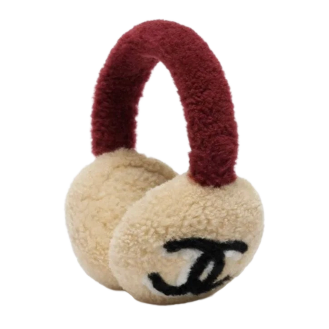 Chanel 'Beige & Burgundy' Earmuffs