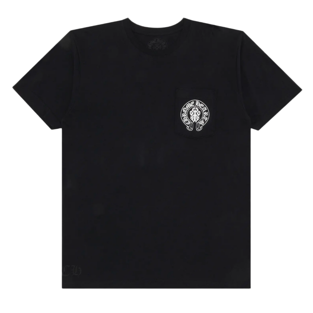 Chrome Hearts 'Black'  American Flag Horseshoe Pocket Tee
