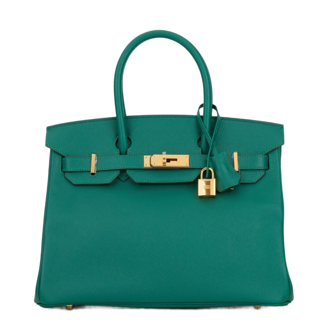 Hermes 'Malachite Epsom' Gold Hardware Birkin 30 Bag