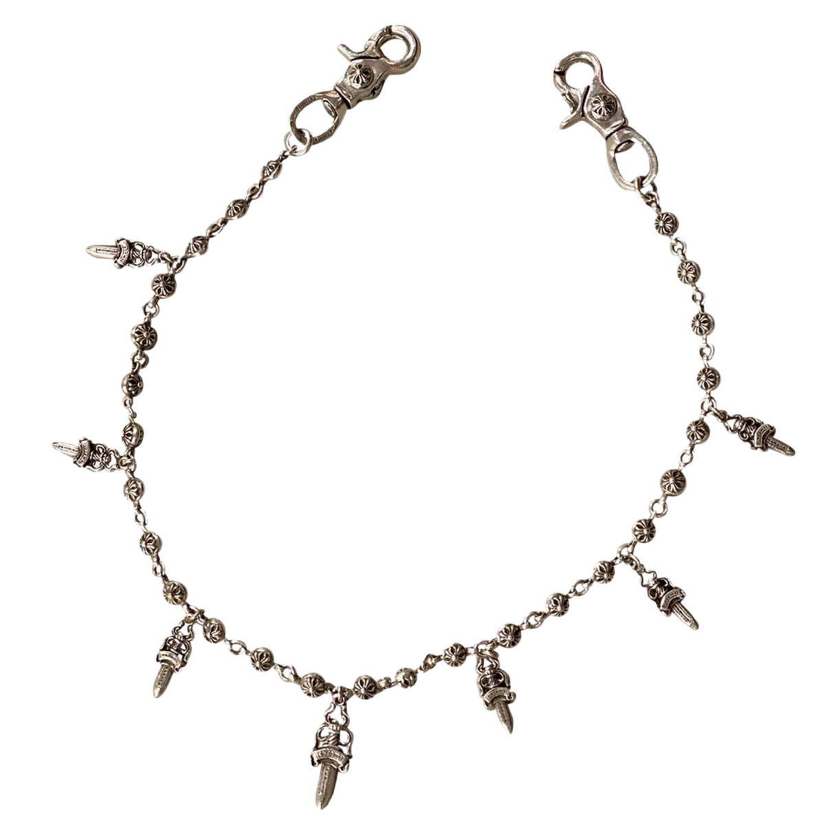 Chrome Hearts 'Silver' Dagger Pendant Wallet Chain