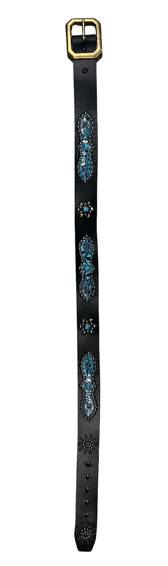 Studded Blue Python 'Black' Belt